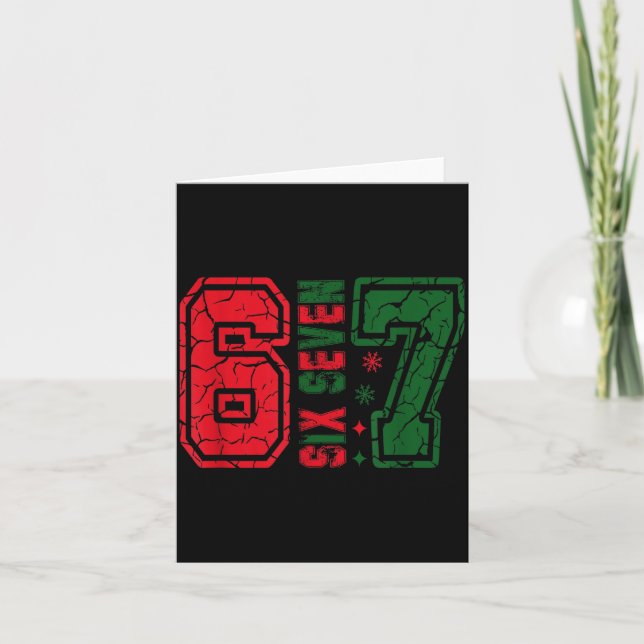 Carte Rétro 67 Drôle Six Sept Mème 6 7 Numéro Noël (Devant)