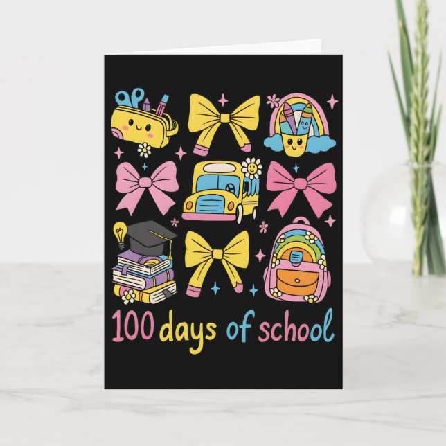 Carte Rétro 67 Jours D'école Crayon Pastel Étudiant (Devant)