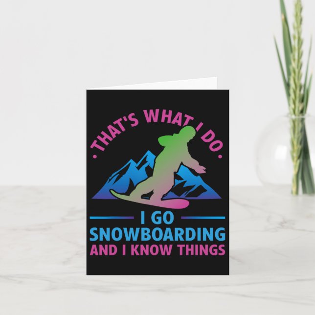 Carte Retro 90s 80s Snowboard C'est ce que je fais Snowb (Devant)