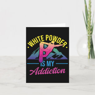 Carte Retro 90s 80s Snowboard Poudre blanche est mon add