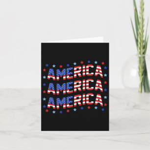 Carte Retro Amérique 4 juillet Drapeau américain Patriot