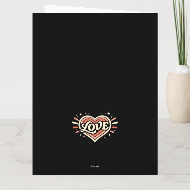 Carte Rétro Amour Cœur Saint-Valentin Classique (Dos)