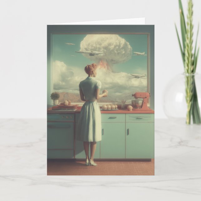 Carte Retro Atomic Kitchen Surreal Art (Devant)