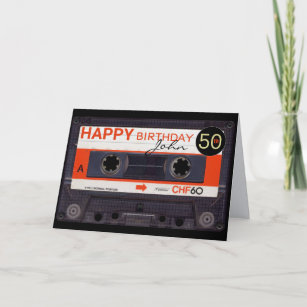 Carte Retro Audiotape S 50e anniversaire recto-verso Nom