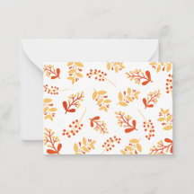 Carte Retro Automne Florals 2 Note