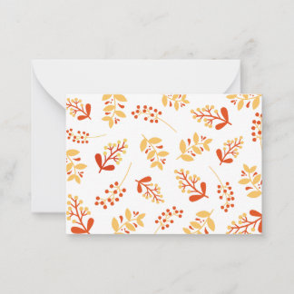 Carte Retro Automne Florals 2 Note