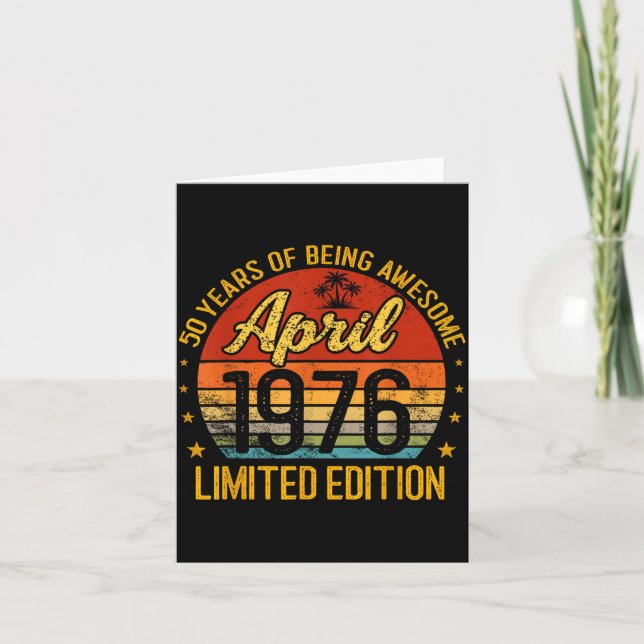 Carte Rétro avril 1976 Édition Limitée 50 Ans 50ème (Devant)