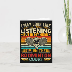 Carte Retro Badminton Dit - J'Ai Peut-Être L'Air D'Écout