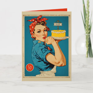 Carte Rétro Baker Pin-Up 