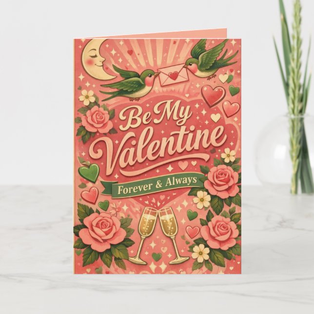 Carte Retro Be My Valentine Custom (Devant)