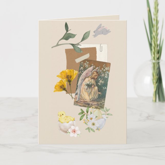 Carte Retro Beige Easter Card (Devant)
