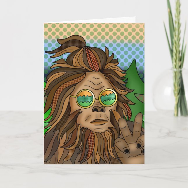 Carte Retro Bigfoot | Pop Art Sasquatard Anniversaire (Devant)