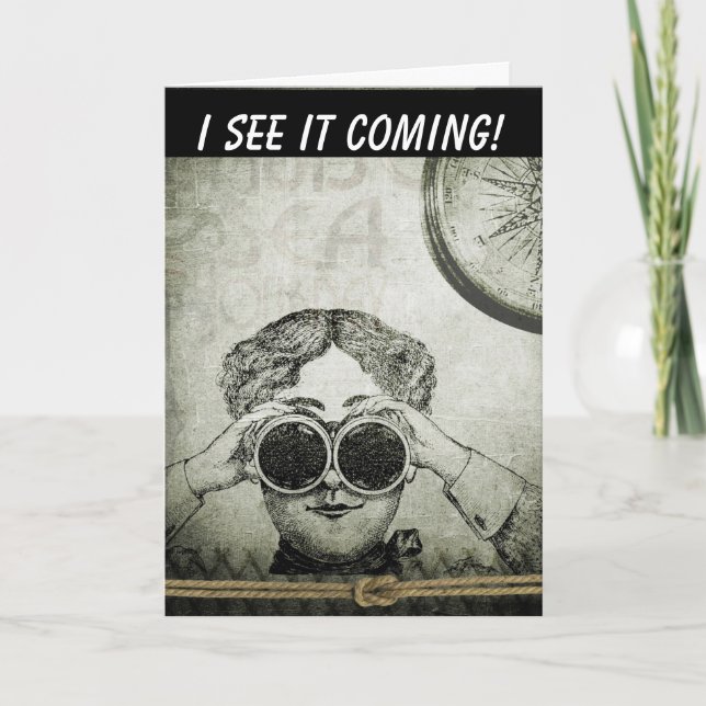 CARTE RETRO BIRTHDAY BINOCULARS CARD DE SA (Devant)