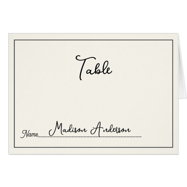 Carte Retro Black White Mariage Place (Devant horizontal)