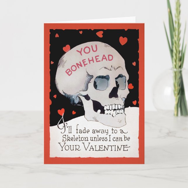 Carte Retro Bonehead Valentine's Day (Devant)