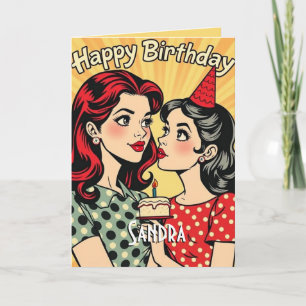 Carte Retro Bonne fille d'anniversaire