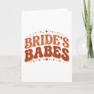 Carte Retro Bride's Babes Terracotta Enterrement de Vie 