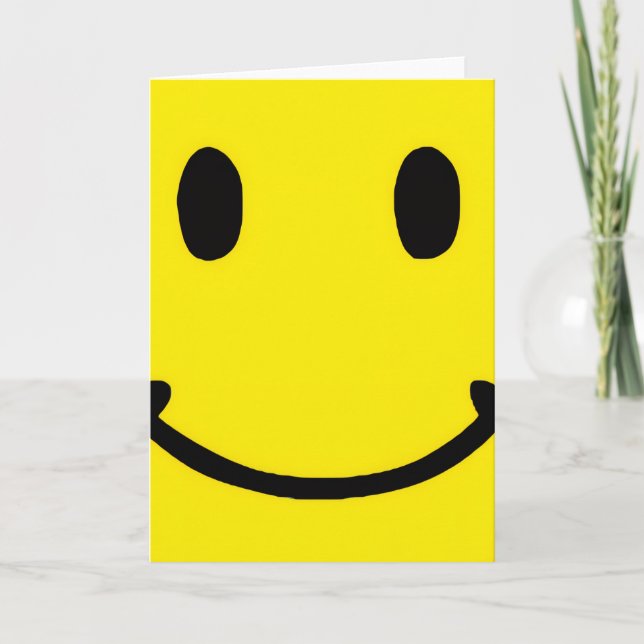 Carte Retro Bright Big Yellow Smile Face (Devant)