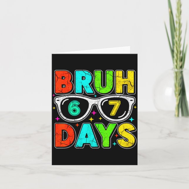 Carte Retro Bruh 67 Days School Humor Cool Boy Sungles  (Devant)
