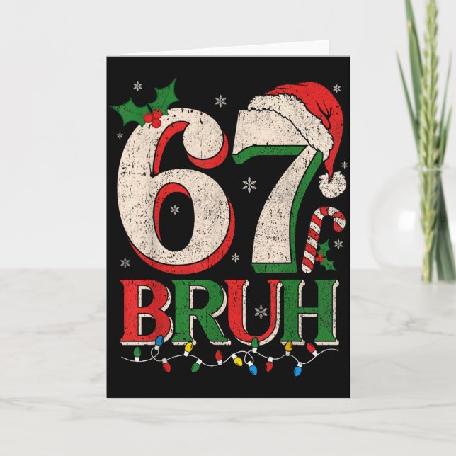 Carte Retro Bruh 67 Six Seven 6 7 Christmas Shirts Men W (Devant)