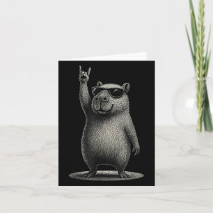 Carte Retro Capybara Rock Music Cadeau Hommes Enfants Fe