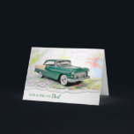 Carte retro car on map for Dad's birthday<br><div class="desc">Old car on road map for Dad's birthday</div>