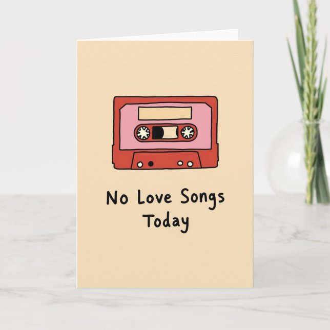 Carte Rétro Cassette Pas de Chansons d'Amour (Devant)