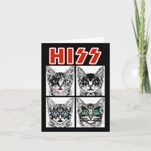 Carte Retro Cat Rock Music Concert Band Men Kids Women F