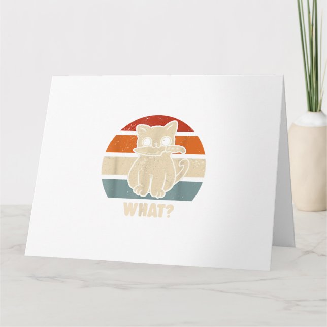 Carte Rétro Ce Chat Couteau Meow Kitty Funny Chats Maman (Devant)