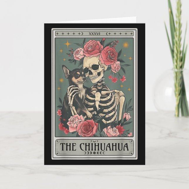 Carte Retro Chihuahua Dog Lover The Moon Halloween , Wom (Devant)