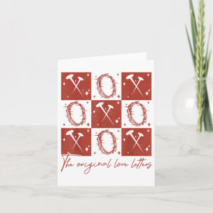 Carte Retro chrétien à carreaux Saint-Valentin Xo La let