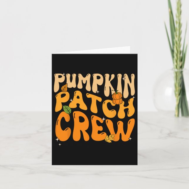 Carte Rétro Citrouille Super Patch Crew Thanksgiving Fal (Devant)