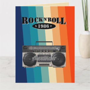 Carte Retro classique boite à boum rock n roll musique v