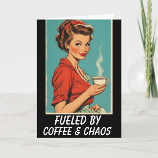 Carte RETRO COFFEE HOUSEWIFE BLANK Greeting Card