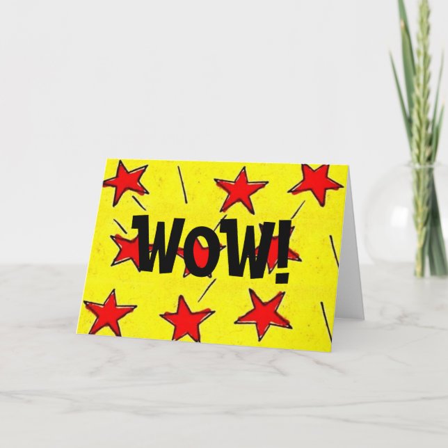 Carte Retro Comix Stars "WOW !" (Devant)