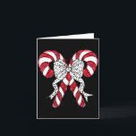 Carte Retro Coquette Bow Candy Cane Christmas Season Wom<br><div class="desc">Retro Coquette Bow Candy Cane Christmas Season Women Girl</div>