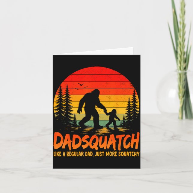 Carte Retro dadsquatch comme un papa sasquatch régulier (Devant)