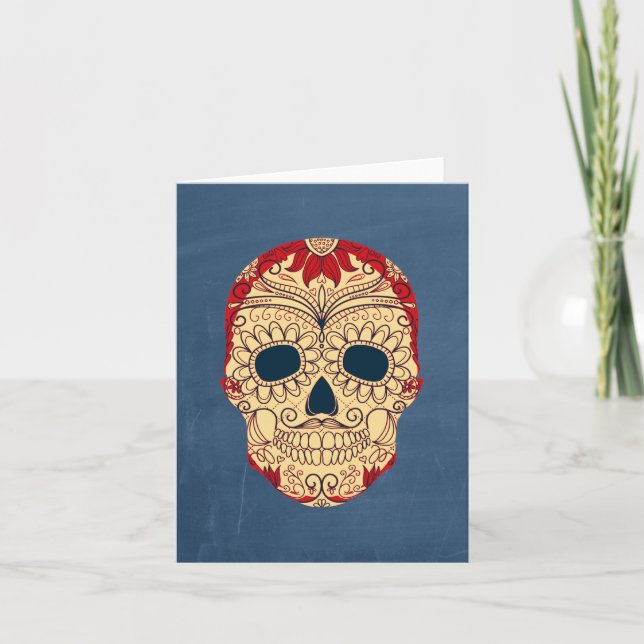 Carte Rétro Day of the Dead Sugar Skull (Devant)