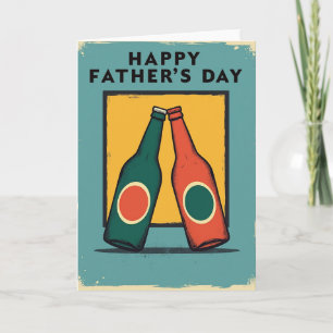 Carte rétro de la Fête des Pères avec un Cheers
