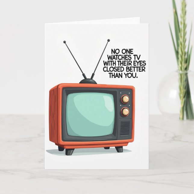 Carte rétro de la fête des pères Tv (Devant)