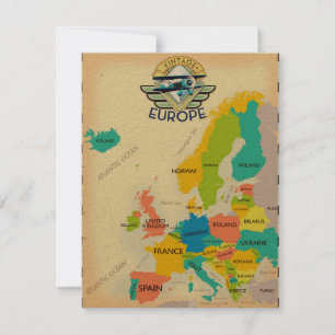 Carte rétro de l'Europe.