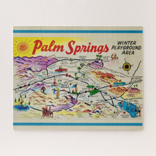 Carte Rétro de Palm Springs 8x10 Puzzle