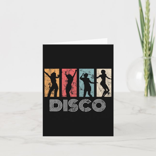 Carte Retro Disco Dance les années 70 danseuse de fête d (Devant)