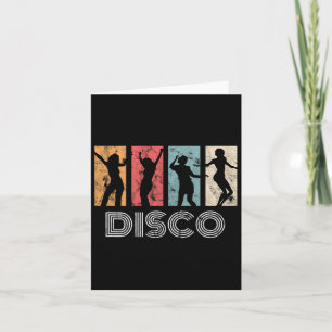 Carte Retro Disco Dance les années 70 danseuse de fête d