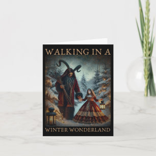 Carte Rétro Drôle Marche Dans Un Joyeux Noël Enchanté C