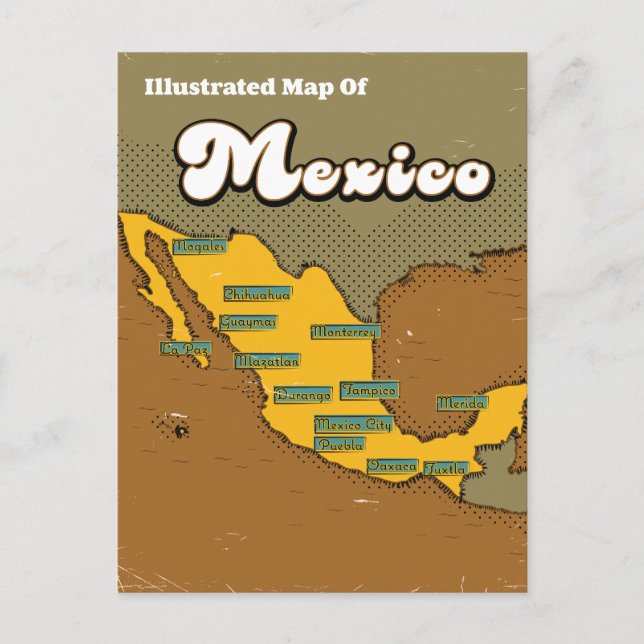 Carte rétro du Mexique (Devant)
