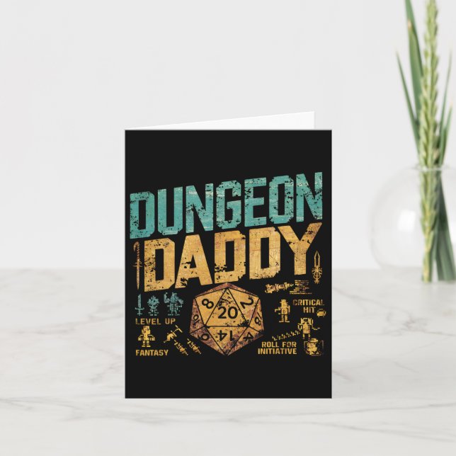 Carte Retro Dungeon Daddy pour père  (Devant)