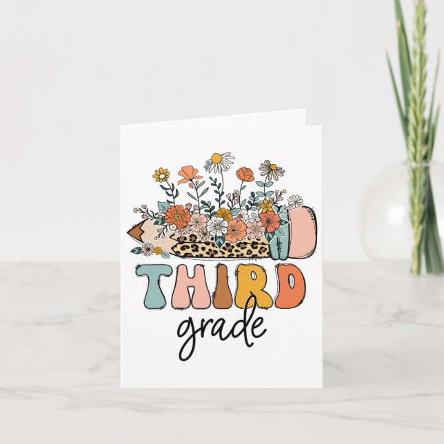 Carte Retro Enseignants De Troisième Année Leopard Ck À  (Devant)