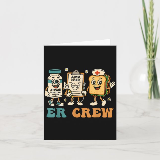 Carte Retro Er Crew Emergency Room Funny Er Ed Nurse Tec (Devant)