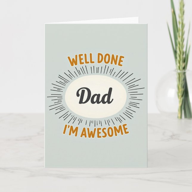 Carte Rétro Félicitations Papa (Devant)